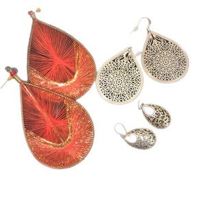 India inspired 3 pairs of earrings